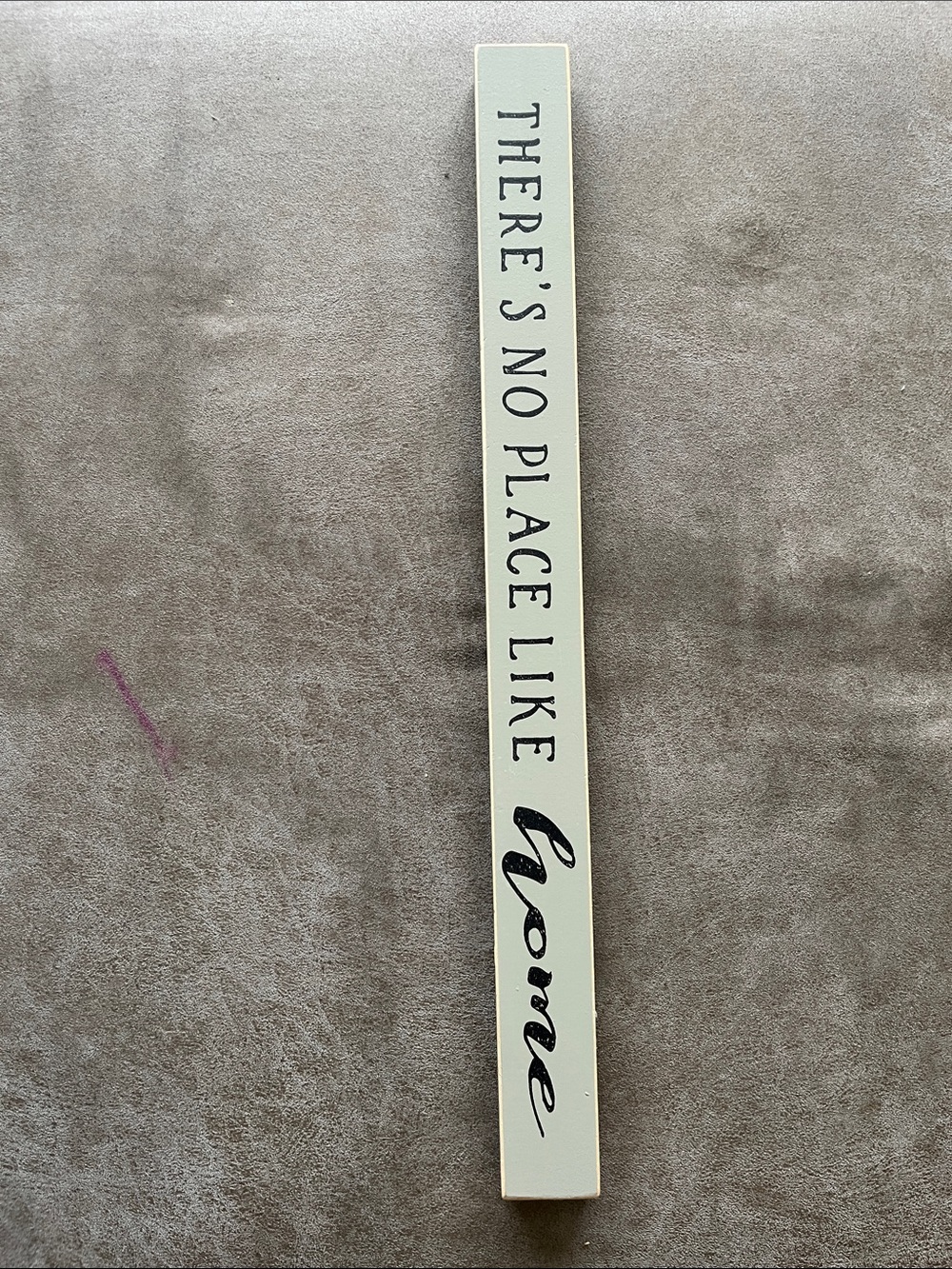 "There's No Place Like Home" Vertical Wall Sign - Cream and Black